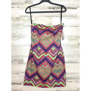 Laundry by Shelli Segal Womens 2 Callie Strapless Y2K 90s Mini Dress NEW